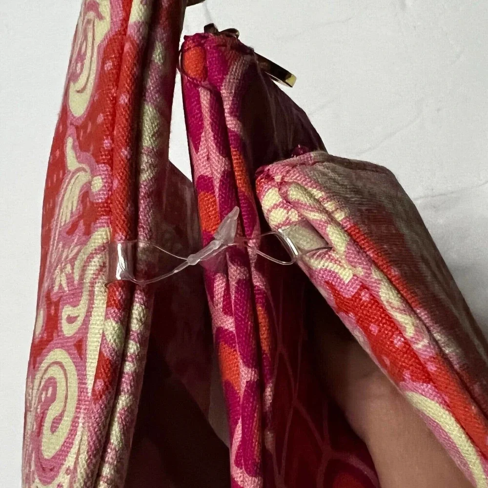 Contents by Allegro Set of 3 Pink, Orange & Cream Fabric Makeup, Travel Bags